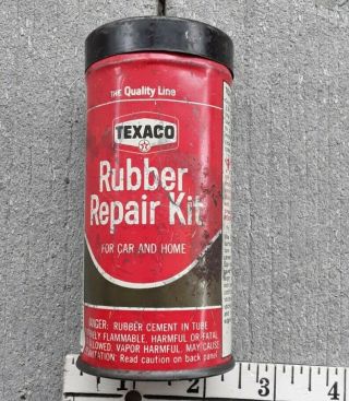 Vtg Texaco Steel Tire Tube Repair Kit Auto Truck Bicycle Patch Garage Home