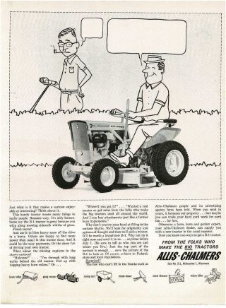 1963 Allis Chalmers B - 1 Tractor Garden Lawn Vintage Print Ad