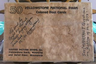 Vintage Yellowstone National Park Souvenir Colored Post Cards (49) In Org Box