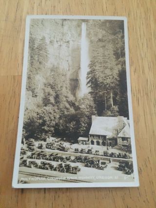 Vintage Real Photo Postcard Multnomah Falls Oregon Eddy Columbia River Highway