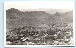 Virginia City Nevada Black And White Rppc Vintage Real Photo Postcard A98