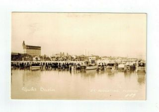 Postcard Rppc Fl Yacht Basin St Augustine Florida Vintage Real Photo Panoramic