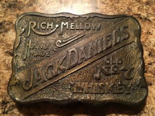 Collector Jack Daniels Whiskey Rich Mellow Hand Made Old No 7 Belt Buckle