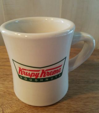 Krispy Kreme Donuts Vintage Vtg Heavy Thick Restaurant Ware Coffee Mug Cup Logo