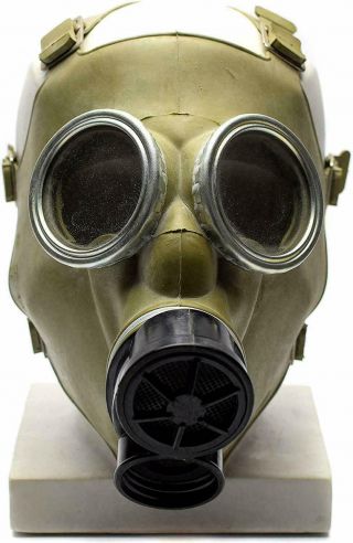Vintage Soviet Era Army Gas Mask Mc - 1.  Only Mask Olive Rubber