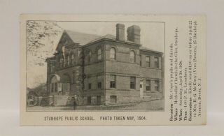 Vintage Stanhope Jersey Public School Photo Reunion Invitation Postcard