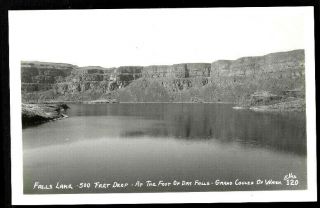 Rppc Vintage Real Photo Postcard " Falls Lake Grand Coulee Dam " Ellis Photo 120