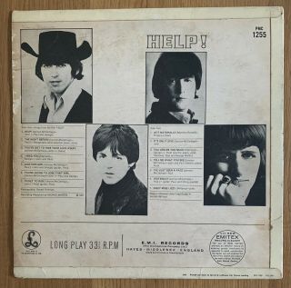 THE BEATLES - HELP - VINYL LP Album UK 1st Press 1965 PMC1255 MONO 2
