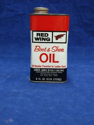 Vintage Red Wing Boot And Shoe Oil Tin Almost Full