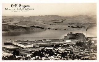 Vintage Rppc C & H Sugar Refinery Crockett Ca Photo Postcard Contra Costa