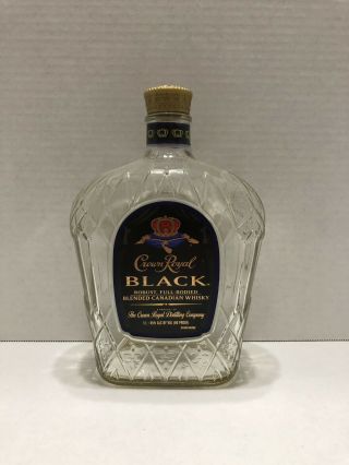 Crown Royal Black Empty 1 Liter Bottle With Cap