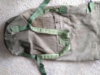 Vintage " Us Army " Duffle Bag Heavy Canvas Green Military Issue