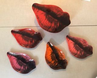 Andy Warhol Marilyn Monroe Lips 4 Melamine Plates W/box Precidio Objects