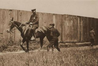 Mounted Policeman On Horse Boys Vintage Rppc Photo Postcard Occupational Police