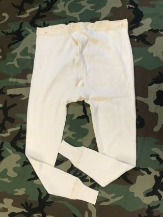 Swedish Military Surplus Underwear Ribbed Cotton Long Johns Pack Of 2 Pants 30 "