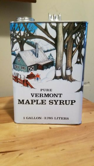 Vintage Vermont Maple Syrup 1 Gallon Tin - Empty