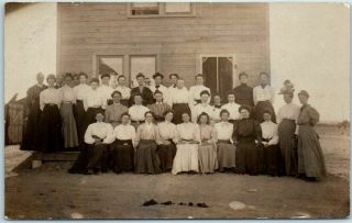 Vintage Rppc Real Photo Postcard Group Of Ladies / 1908 Rpo Cancel
