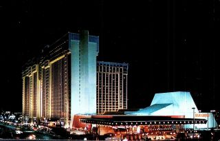 Vintage Photo Postcard Mgm Grand Hotel Las Vegas Nevada At Night