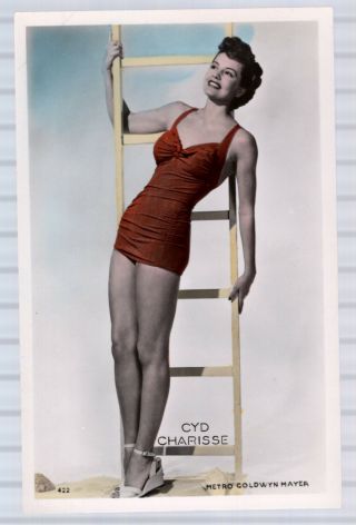 Cyd Charisse - Movie Star - Vintage Photo Postcard Color 1952 Mgm