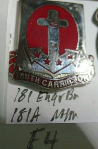 Army Crest Di Dui Cb Clutchback 181st Engineer Battalion Bn 181a Nhm No Mark
