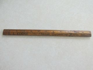 C Advertising Wood 12 " Ruler L L Cooke Chicago Engineering Chief Engineer