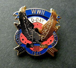 Wwii World War 2 D - Day Normandy Invasion 1944 Lapel Pin 1 Inch