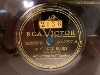 Arthur " Big Boy " Crudup 78 Record Dirt Road Blues / Cry Your Blues Away Delta
