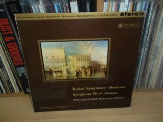 Mendelssohn Italian Symphony Klemperer Uk 1961 Columbia B/s Sax 2398 Ed.  1 Lp