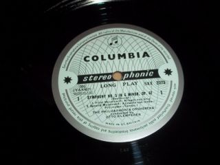 BEETHOVEN Symphony No.  5 KLEMPERER UK 1960 COLUMBIA B/S SAX 2373 Ed.  1 LP 3