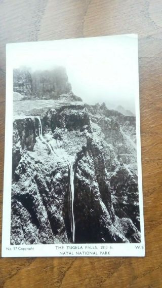 Vintage 1930 B&w Postcard Photograph - Tugela Falls,  Waterfall In South Africa