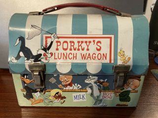 1959 Porky’s Lunch Wagon American Thermo Dome Lunchbox Warner Bro.  Characters