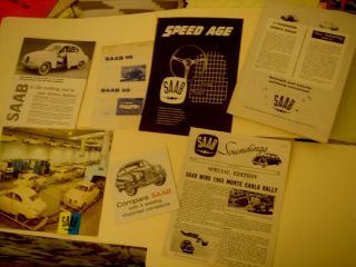 Saab Of The 1950s - - - - - 7 Pamphlets And Brochures " Saab The Genius Of A Car