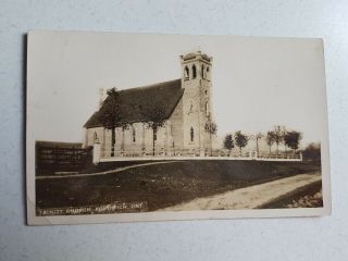 Postcard Vintage Canada Real Photo Trinity Church Fordwich Ontario