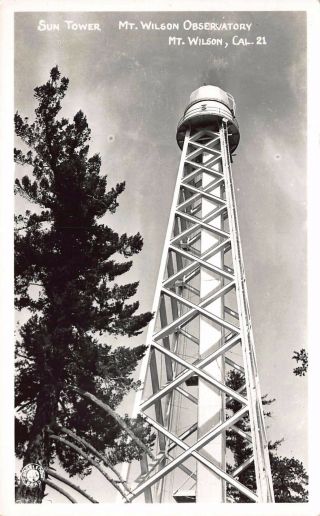 Vtg Mt Wilson Sun Observatory Tower California San Gabriel Mountains Rppc Photo