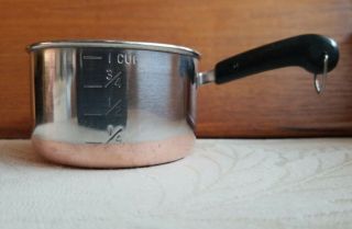 Vintage Revere Ware 1801 Copper Clad Bottom 1 Cup Measuring Pot Pan Has Stamp