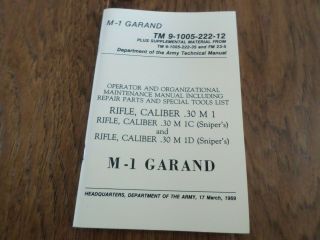 U.  S Department Of The Army M - 1 Garand Handbook