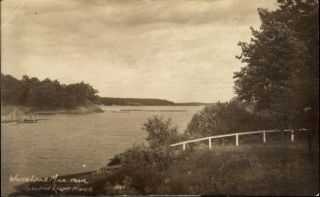 Rppc White Lake Michigan Seen From Sylvan Lighthouse Vintage Photo Postcard