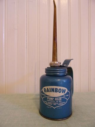 Vintage Rainbow Pump Oiler Flexible Spout 10 Oz.  Eagle Manufacturing Co.  Usa