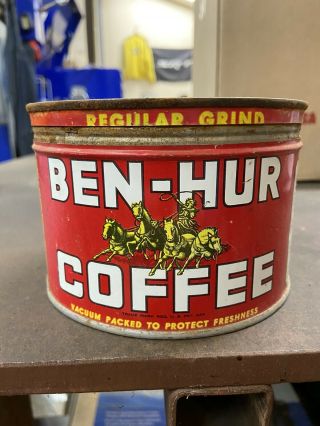 Antique Vintage Ben Hur Coffee Can