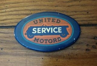 Antique Celluloid Advertising Pocket Mirror United Service Motors Sign Vintage