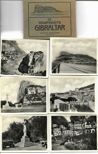 12 Photo Snapshots Of Gibraltar Vintage Complete Set
