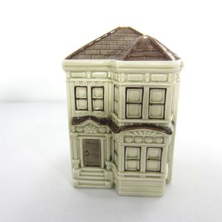 Vintage Otagiri Victorian House Ceramic Coin Bank Hand Painted Made In Japan