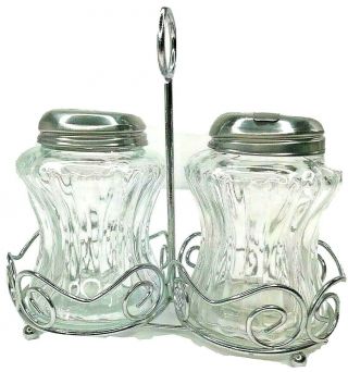 Spice Rack Vintage Shakers Set Japan Shaker Glass Milk 2 Jars W Lids Salt Shelf