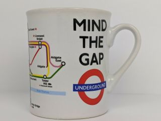 Mind The Gap London Underground Tube Map Coffee/tea Mug.  Blues 10/4340