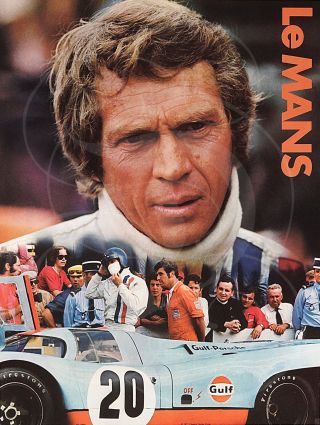 Plaque Alu Reproduisant Une Affiche Cinema Le Mans 1971 Porsche