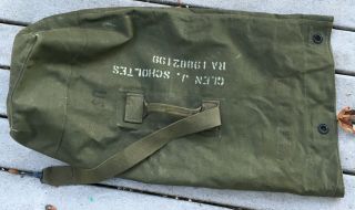 Us Army Duffel Bag Large Military Olive Green Sack Canvas,  Good Cond.