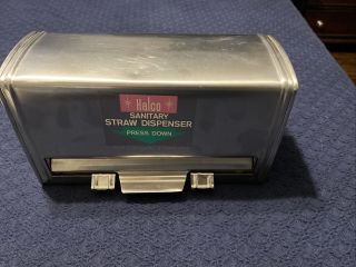 Vintage Halco Stainless Steel Straw Dispenser