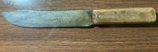 Vintage 11 - 1/2 " Hammer Forged Carbon Steel Butcher Knife 7 " Blade Made Usa