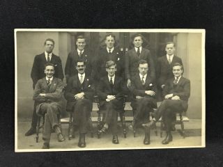Vintage Real Photo Postcard Group Portrait Of Men In Suits