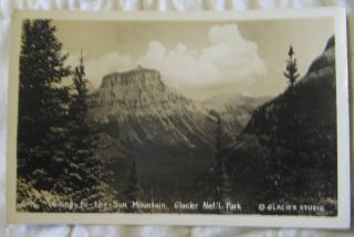 Vintage Real Photo Postcard - Going - To - The - Sun Mountain Glacier Nat 